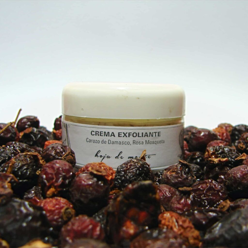 Crema exfoliante – Carozo de Damasco y Rosa Mosqueta