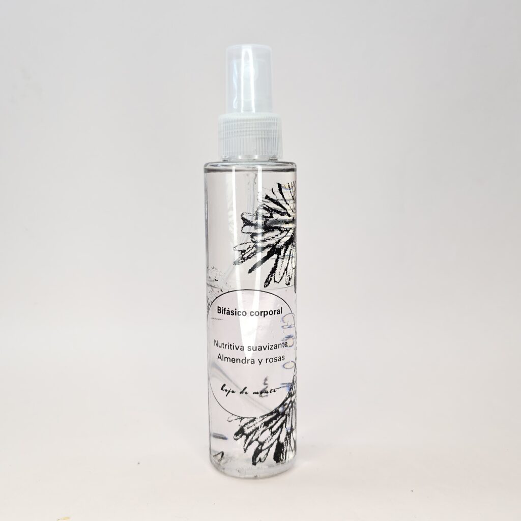 Bifásico corporal piel seca – Aceite de almendra y agua de rosas